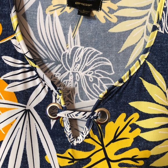 ESPRESSO LIKE NEW FLORAL DRESS/ COVER UP SIZE LARGE - Picture 3 of 5